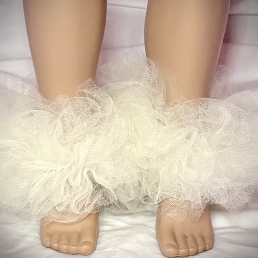 White Tulle Baby Leg Warmers